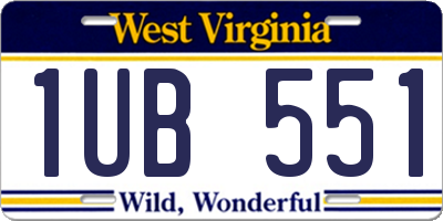 WV license plate 1UB551