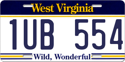 WV license plate 1UB554