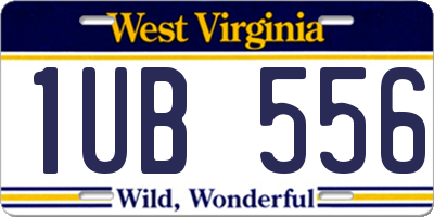 WV license plate 1UB556