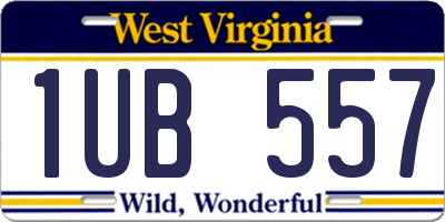 WV license plate 1UB557