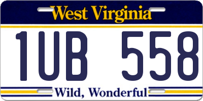 WV license plate 1UB558
