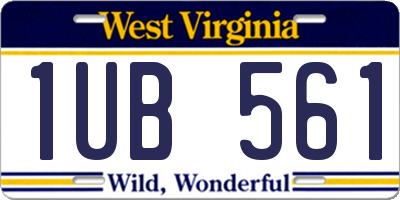 WV license plate 1UB561