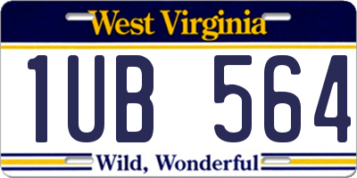 WV license plate 1UB564
