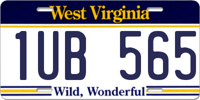 WV license plate 1UB565