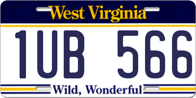 WV license plate 1UB566