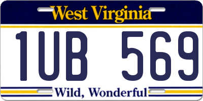 WV license plate 1UB569