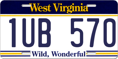 WV license plate 1UB570