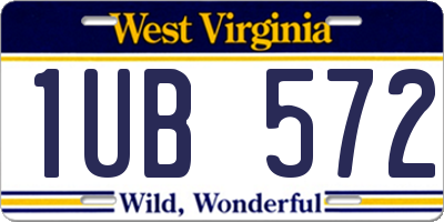 WV license plate 1UB572