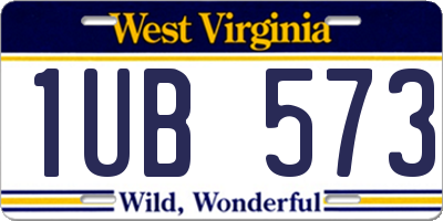 WV license plate 1UB573