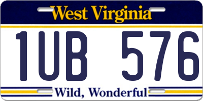WV license plate 1UB576