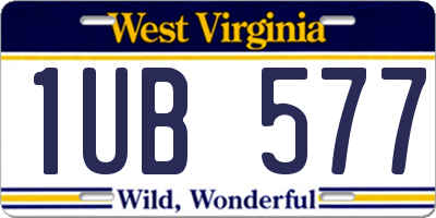 WV license plate 1UB577