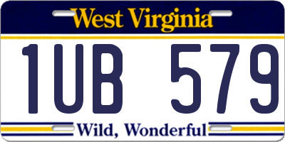 WV license plate 1UB579