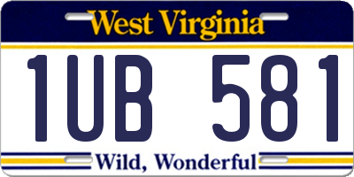 WV license plate 1UB581