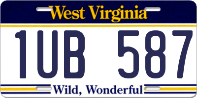 WV license plate 1UB587
