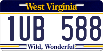 WV license plate 1UB588