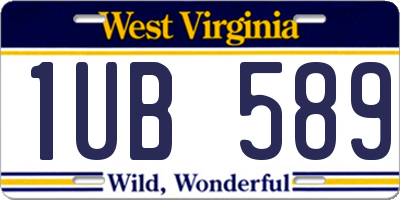 WV license plate 1UB589