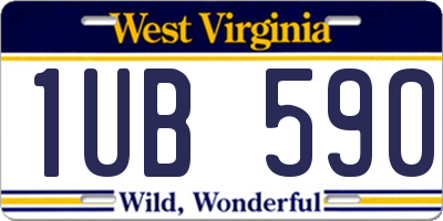 WV license plate 1UB590