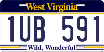 WV license plate 1UB591