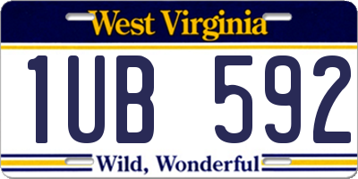 WV license plate 1UB592