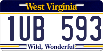 WV license plate 1UB593