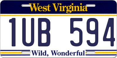 WV license plate 1UB594