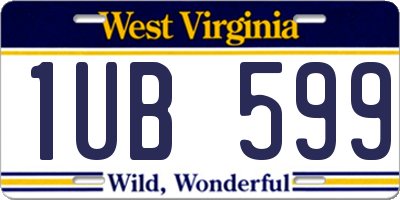 WV license plate 1UB599