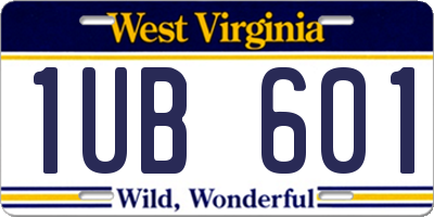 WV license plate 1UB601