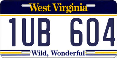 WV license plate 1UB604