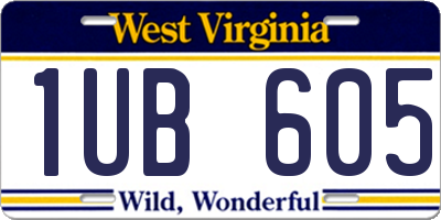 WV license plate 1UB605