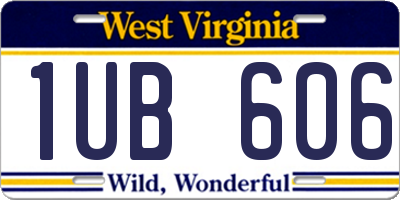 WV license plate 1UB606