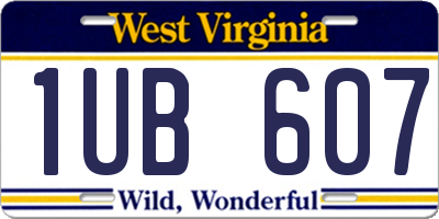 WV license plate 1UB607