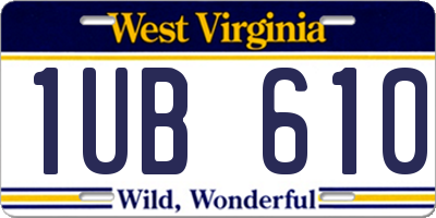 WV license plate 1UB610