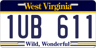 WV license plate 1UB611