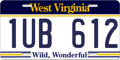 WV license plate 1UB612