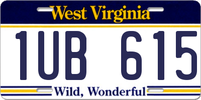WV license plate 1UB615