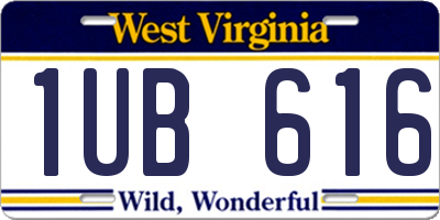 WV license plate 1UB616