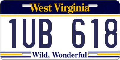WV license plate 1UB618