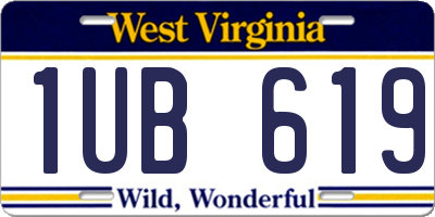 WV license plate 1UB619