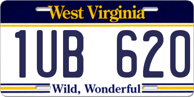 WV license plate 1UB620