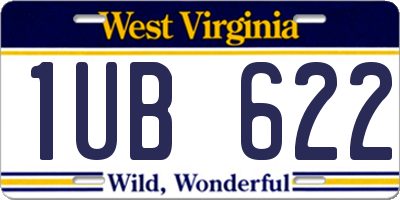 WV license plate 1UB622
