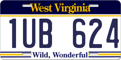 WV license plate 1UB624