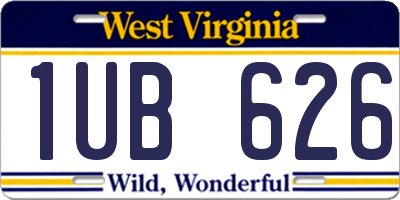 WV license plate 1UB626