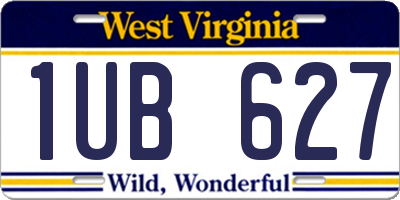 WV license plate 1UB627