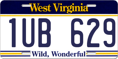 WV license plate 1UB629