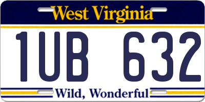 WV license plate 1UB632