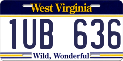 WV license plate 1UB636