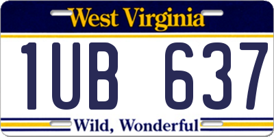 WV license plate 1UB637
