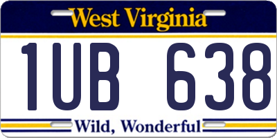WV license plate 1UB638
