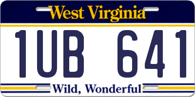 WV license plate 1UB641