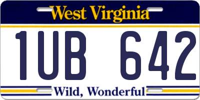 WV license plate 1UB642